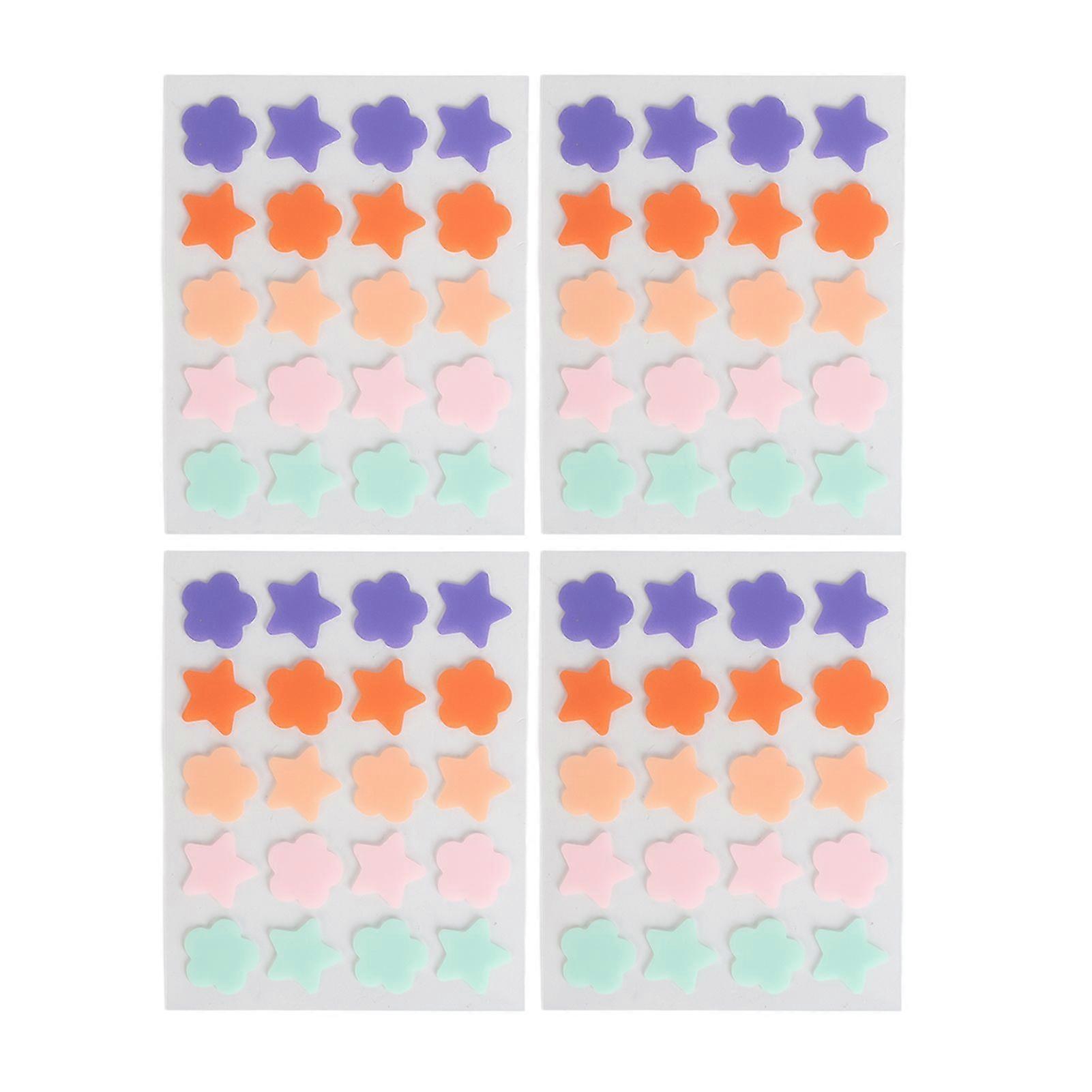 4 Sheets Hydrocolloid Pimple Patch Waterproof Star Shaped Pimple Absorbing Spots Cover Dots for FaceYMMR)