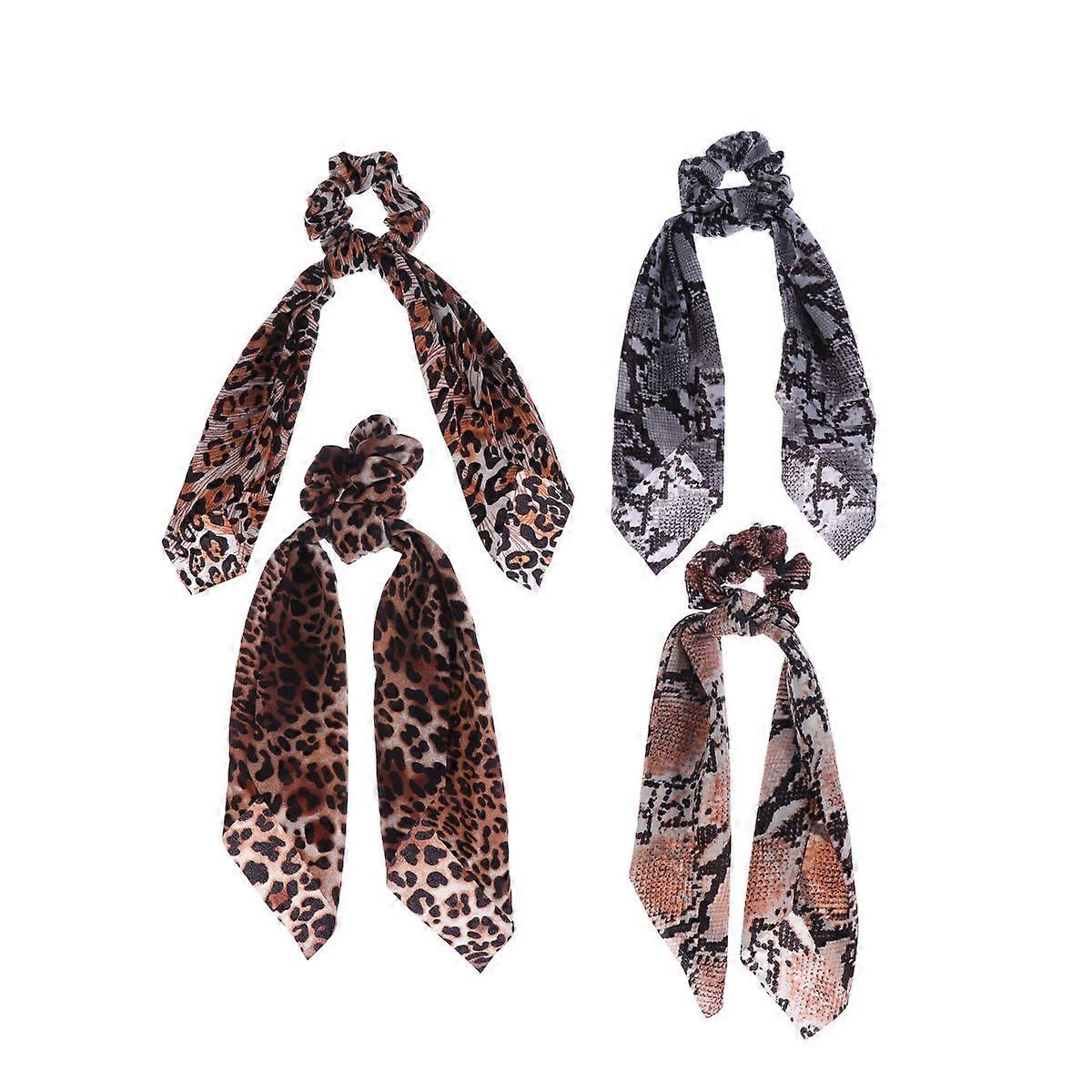 a polished and engaging product description for your **Leopard Print Bowknot Hair Scrunchies**:
**Leopard Print Bowknot Hair Scrunchies for