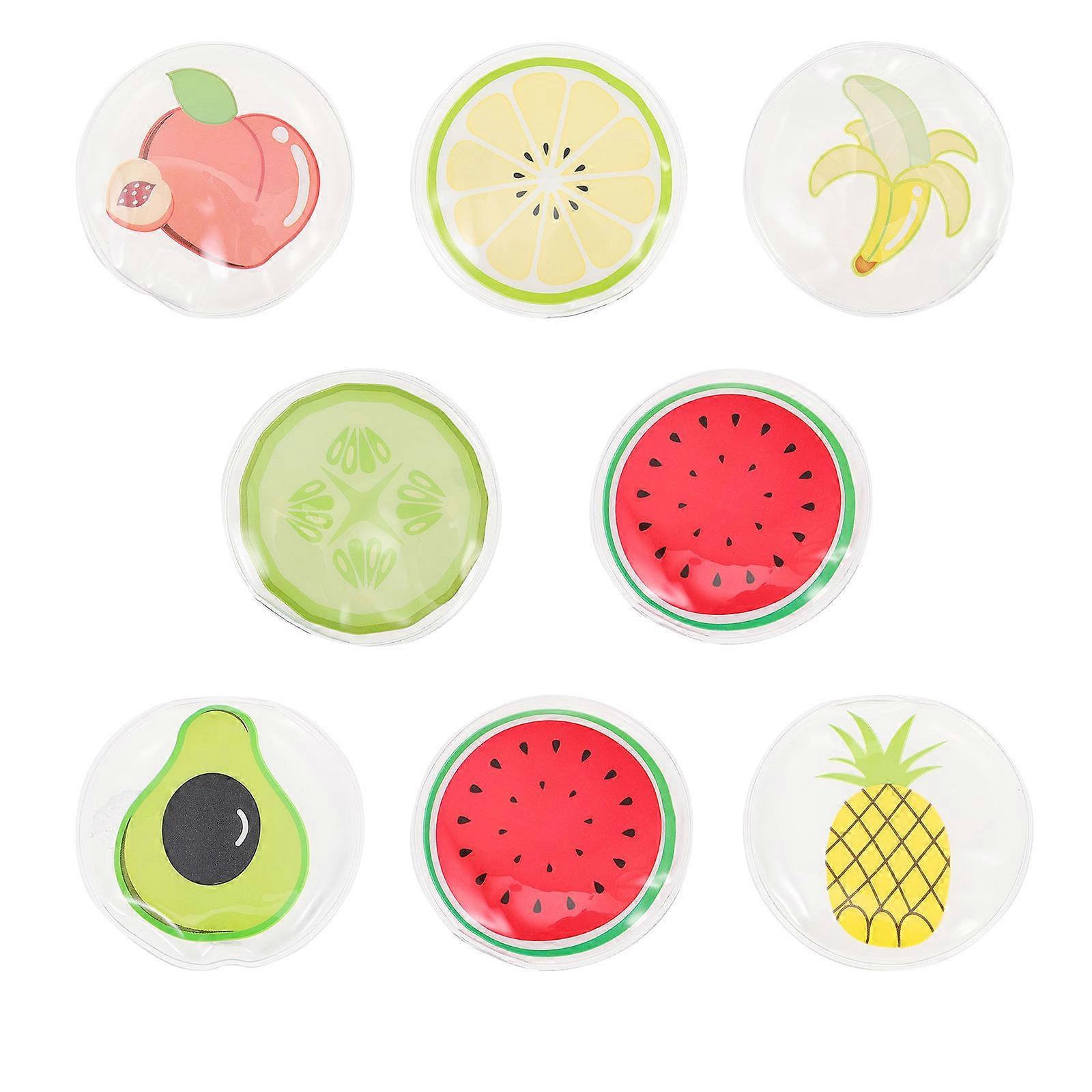 8PCS Fruit Pattern Cooling Eye Pads, Portable Cold Therapy for , Puffiness Reduction, and Skin Brightening, Comfortable Gel Ice Compress for Travel