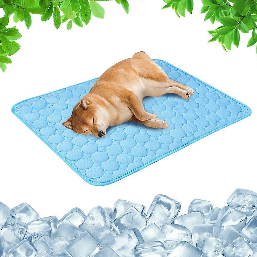 Cooling Mat for Summer, Pet Ice Mat, SelfCooling Dog Mat (Dark Blue, XL)