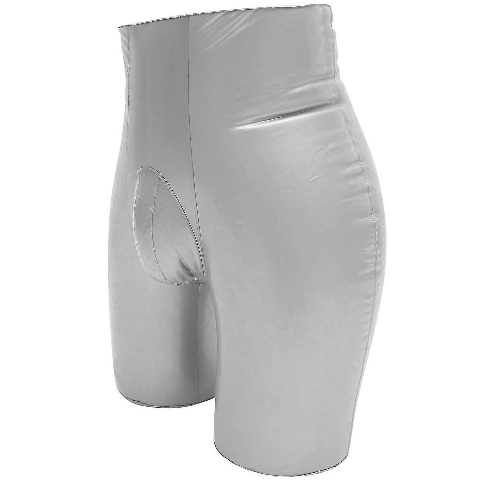 Inflatable Mannequin Male Mannequin Half Body for Displaying Shorts Silver 40X28cm Support Shorts 1Pcs