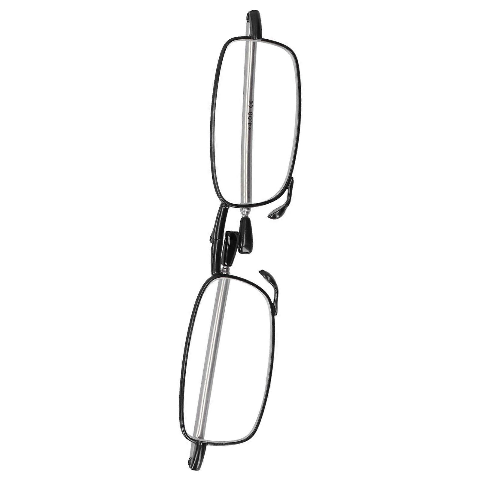 Foldable Blue Light Blocking Reading Glasses Presbyopic Glasses for Elderly Reading(+150 Square Frame Black)