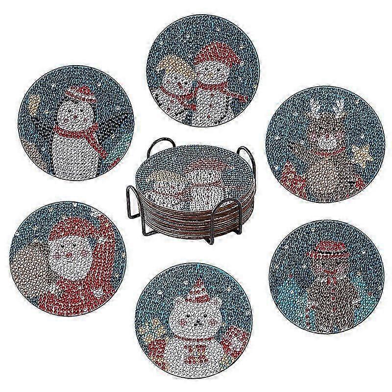 6pcs Diy Diamond Painting Coasters avec support