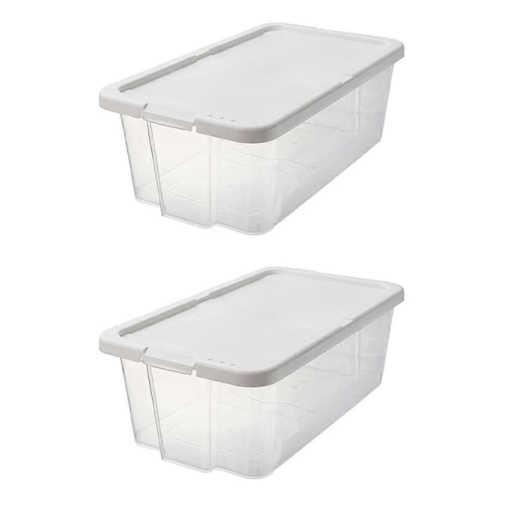 Clear Shoe Storage Box Rectangular Plastic Organizer Scratch-Resistant Home Use 2Pack
