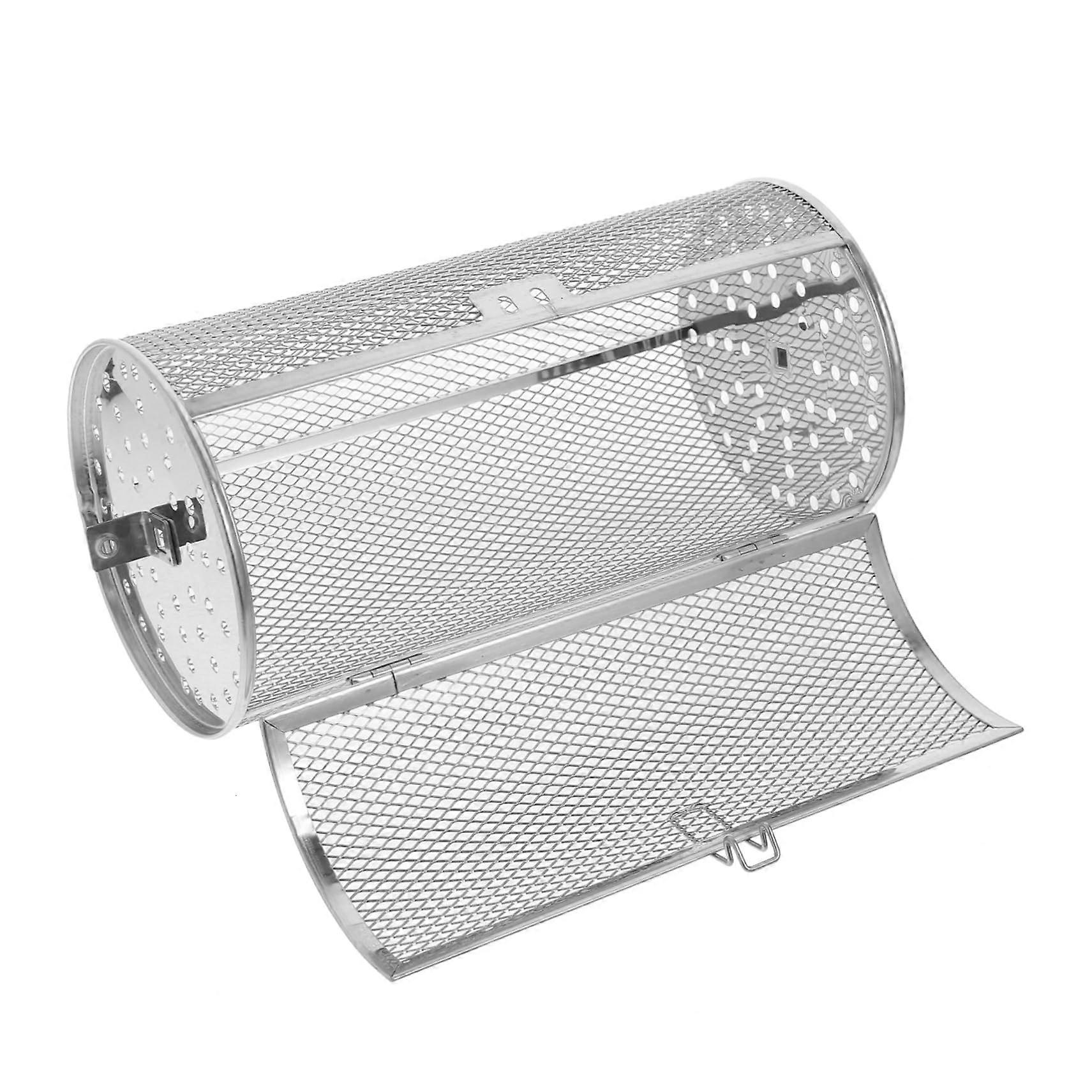 Rollable Grill Basket, Rotating Oven Roaster for Vegetables, Nuts and Meat, Grill Tool with Door for Easy Access and Rotating Function