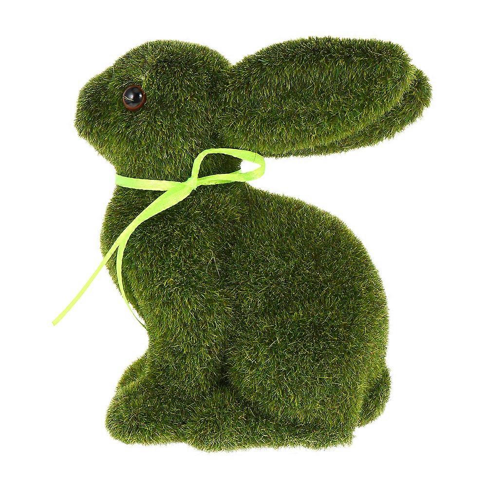 Flocking Bunny Crafts Synthetic Material Rabbit Figurine Decoration Homeowners Spring Season 6.1×5.1×3in 3Pcs