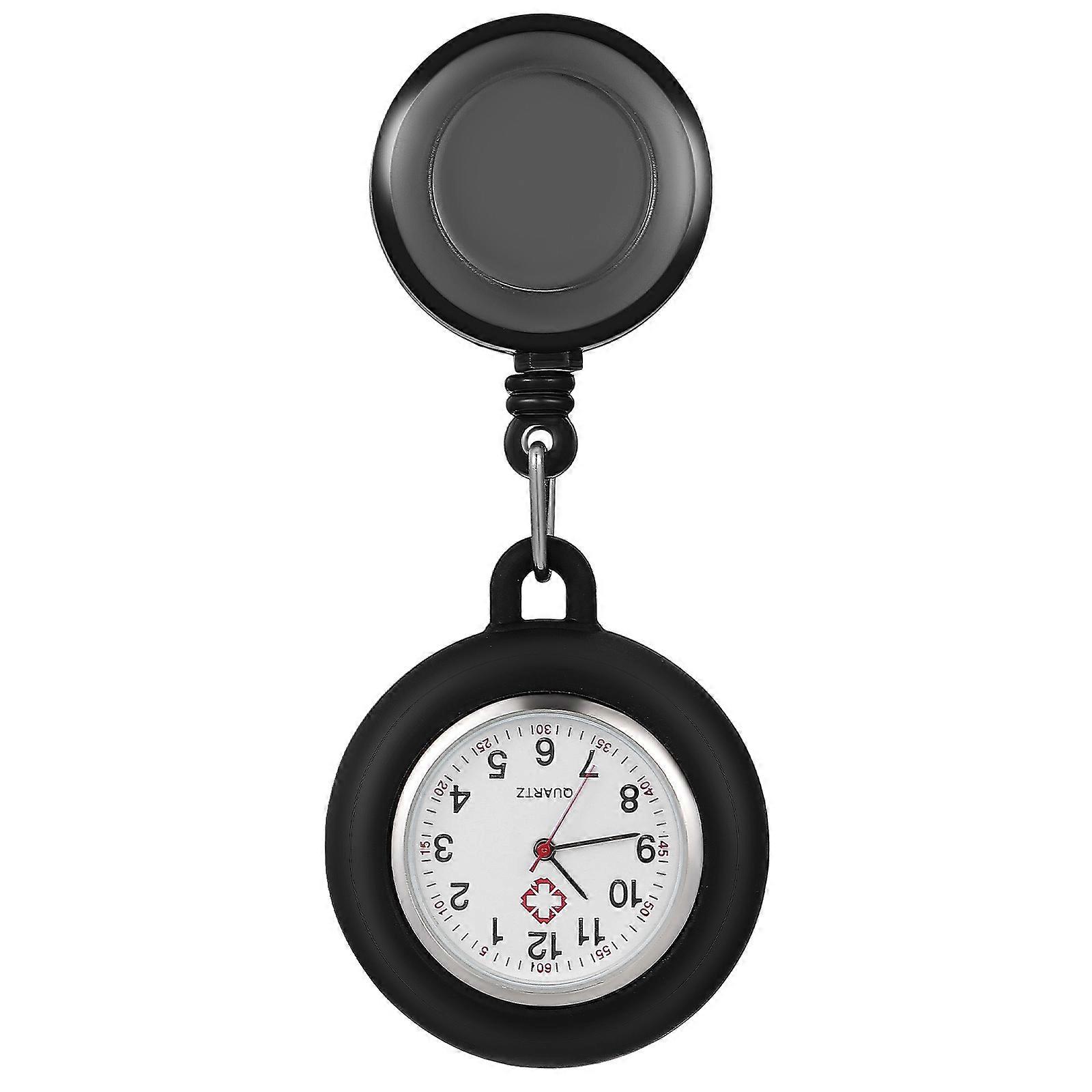 Silicone Quartz Pocket Watch with Smile Face Pattern for Nurses Lightweight Durable Easy to Carry