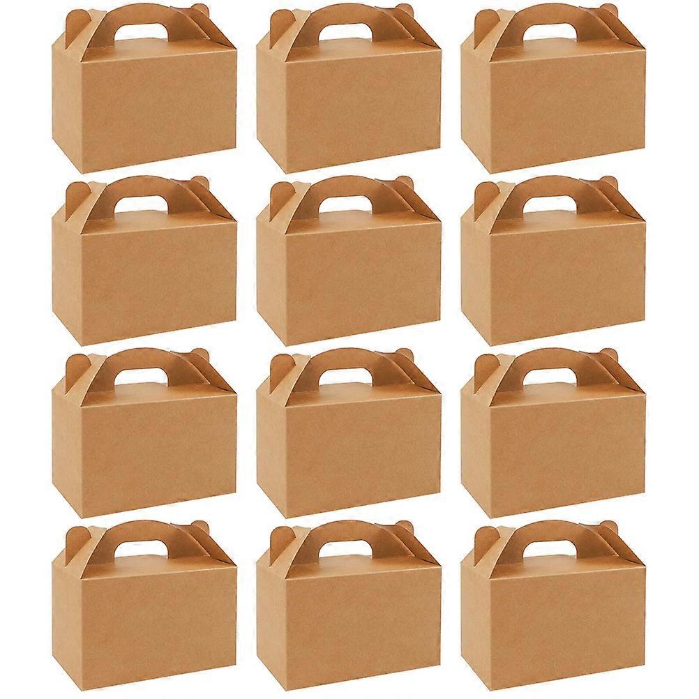 12pcs Handheld Party Favor Boxes, Durable Cardboard Goodies Boxes with Handles for Birthdays, Showers, Festivals, Perfect for Treats