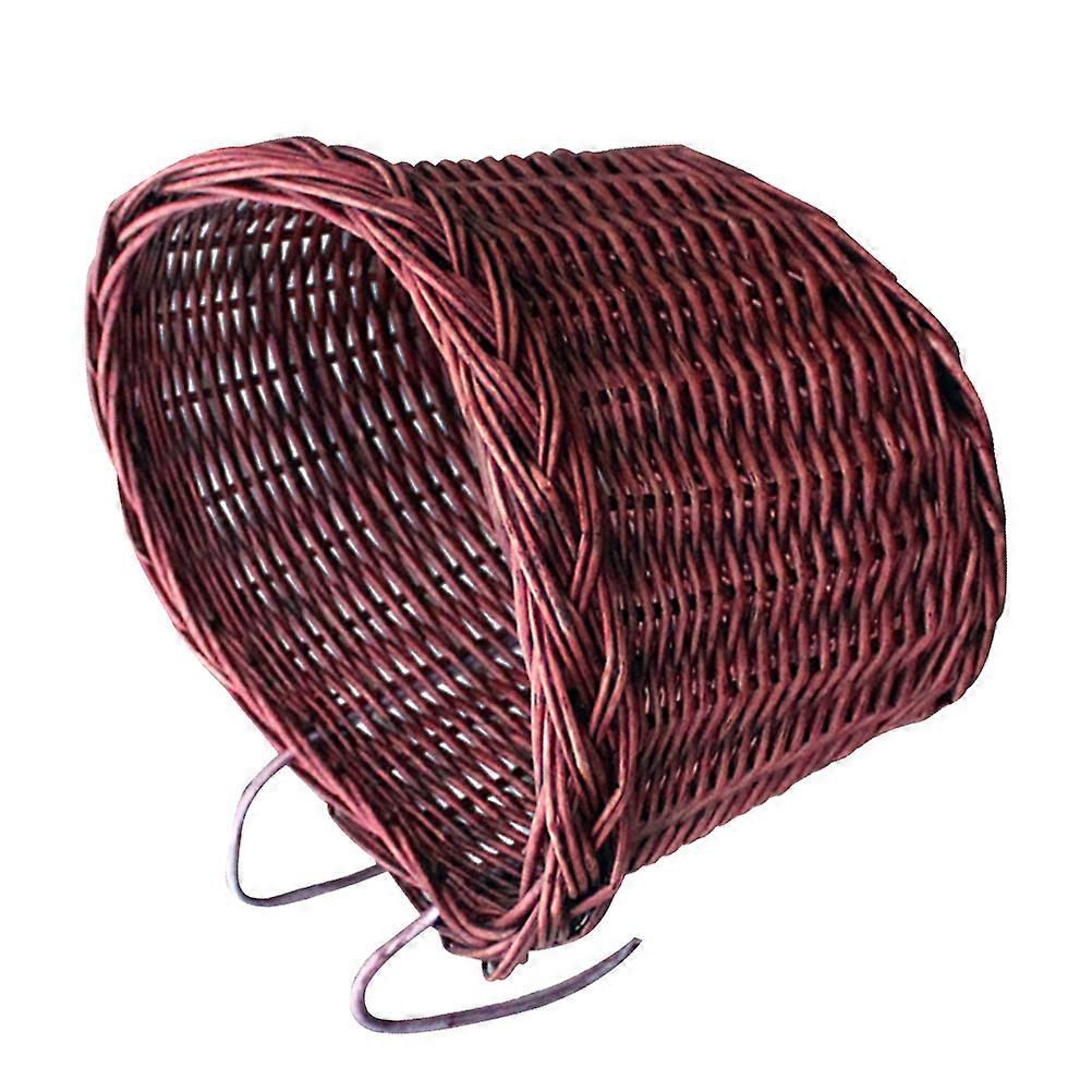 Handmade Rattan Front Handlebar Basket for Storing Gadgets Durable Brown Premium Quality