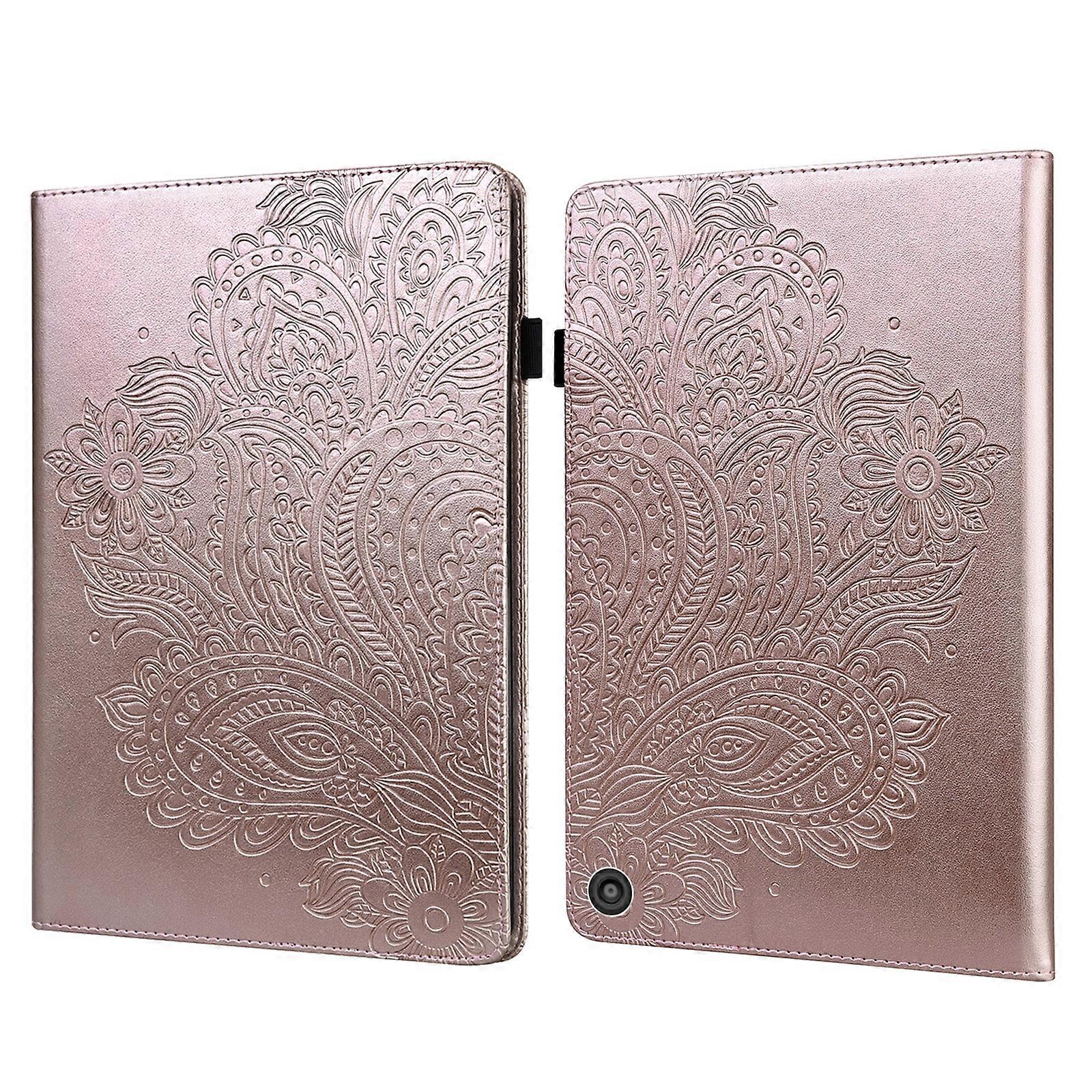 For Amazon Fire HD 10 2021 / HD 10 Plus 2021 Peacock Embossed Pattern Leather Tablet Case