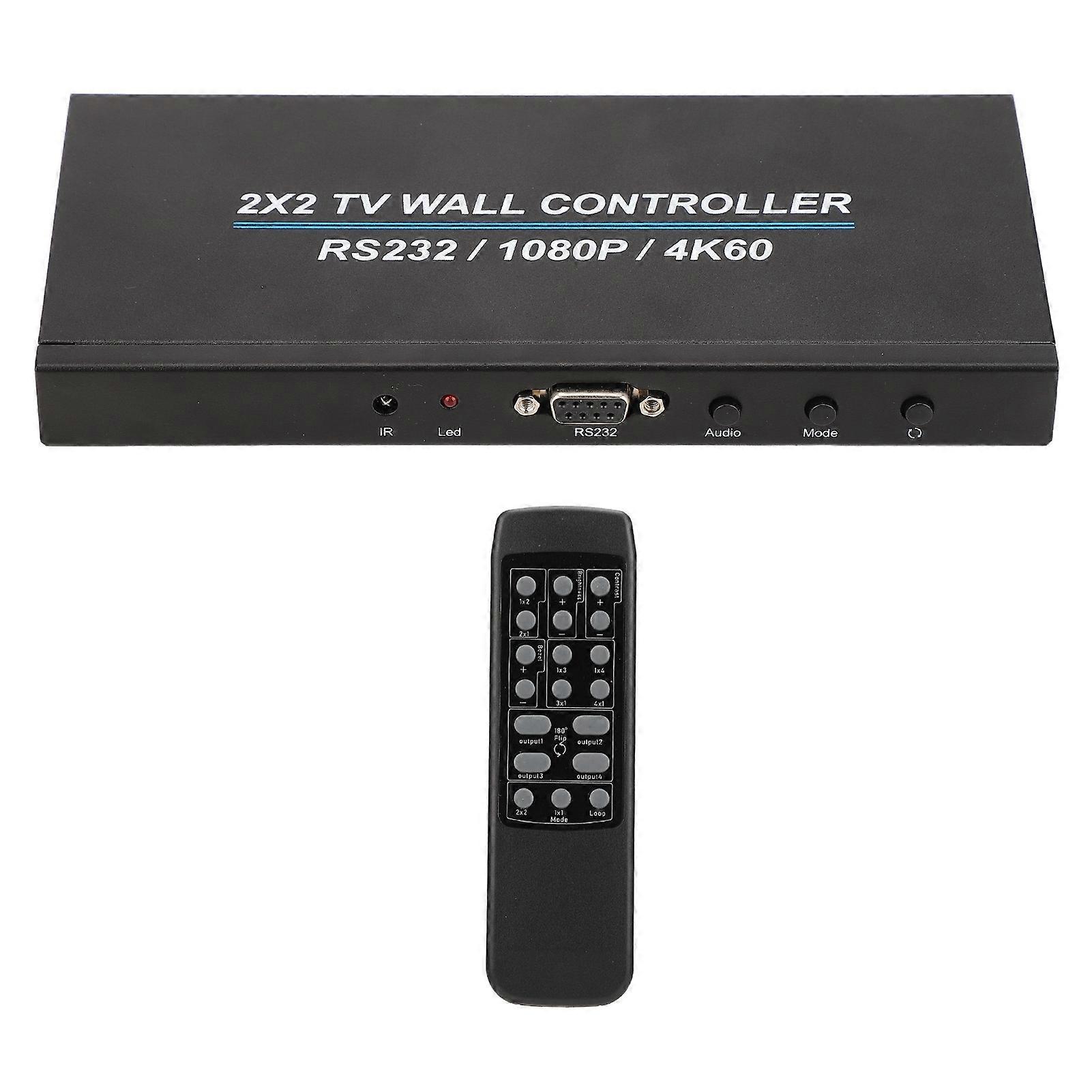4K 60Hz 2x2 Video Wall Controller with 180° Rotation and UK Plug for HD Displays