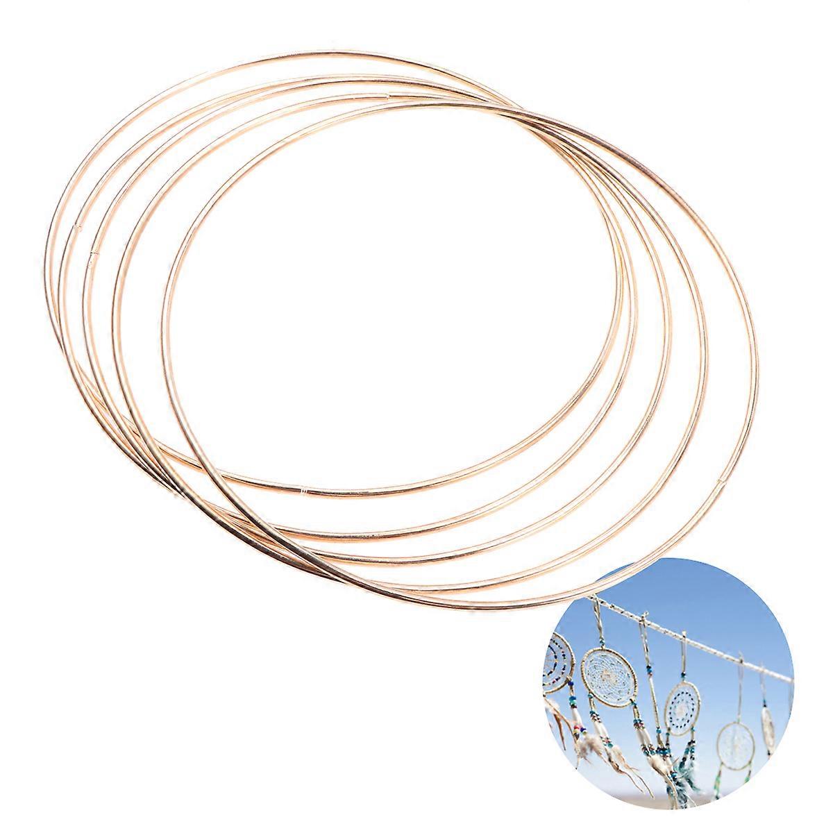 Golden Iron Dreamcatcher Ring for DIY Crafts Smooth and 5 Pcs