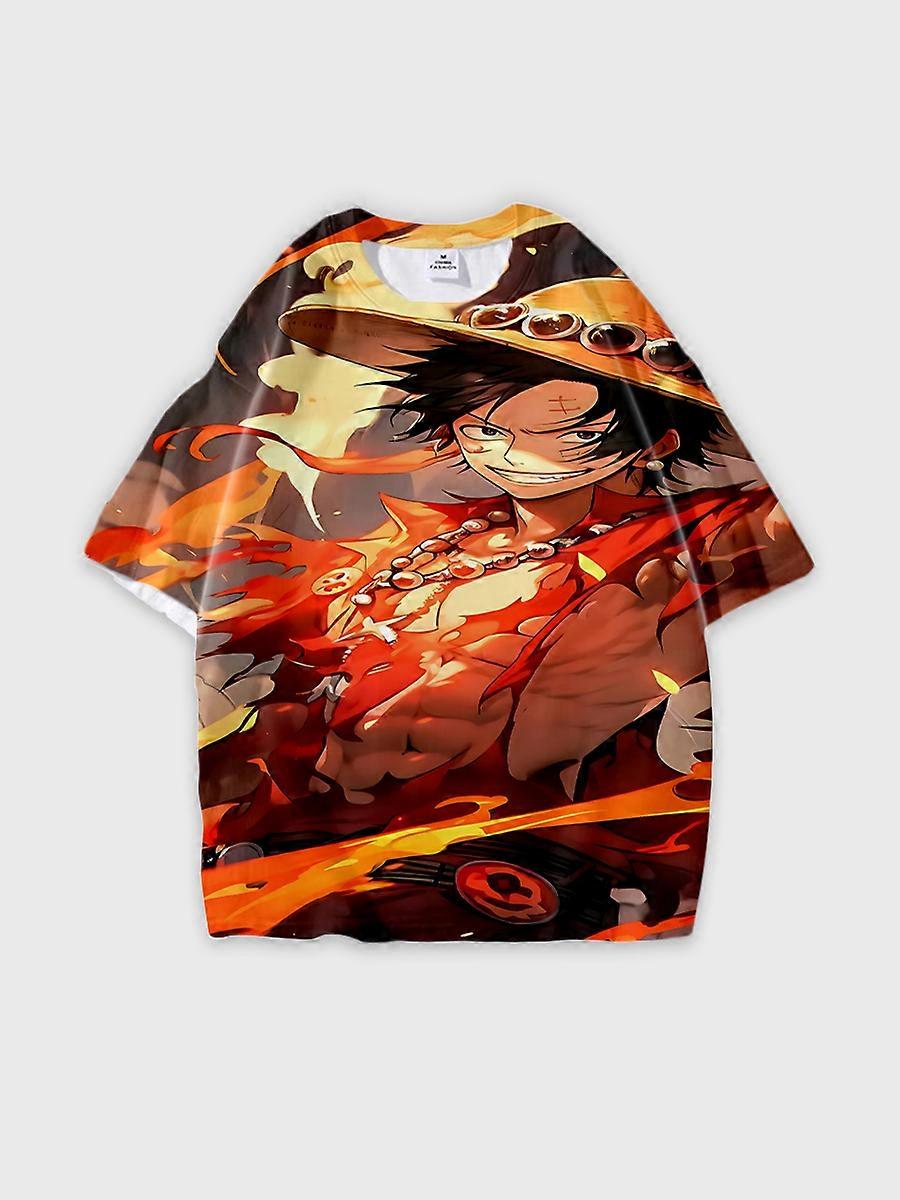 T-shirt round neck Role Pattern loose short sleeve O128