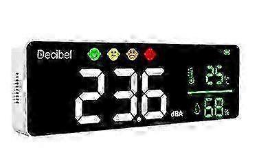 Digital Sound Level Meter with LED Display - Decibel Reader for Noise, Temperature & Humidity Measurement