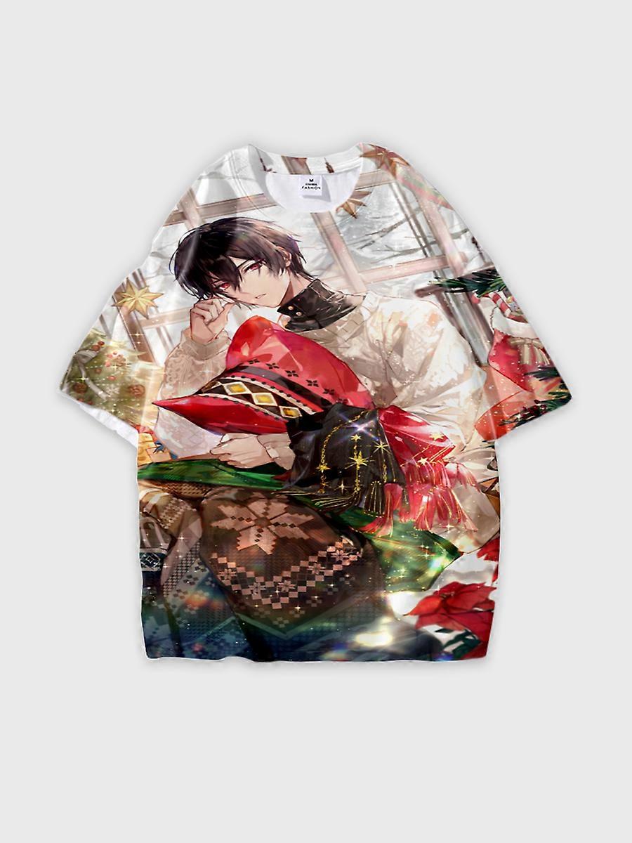 T-shirt round neck Role Pattern loose short sleeve E1872