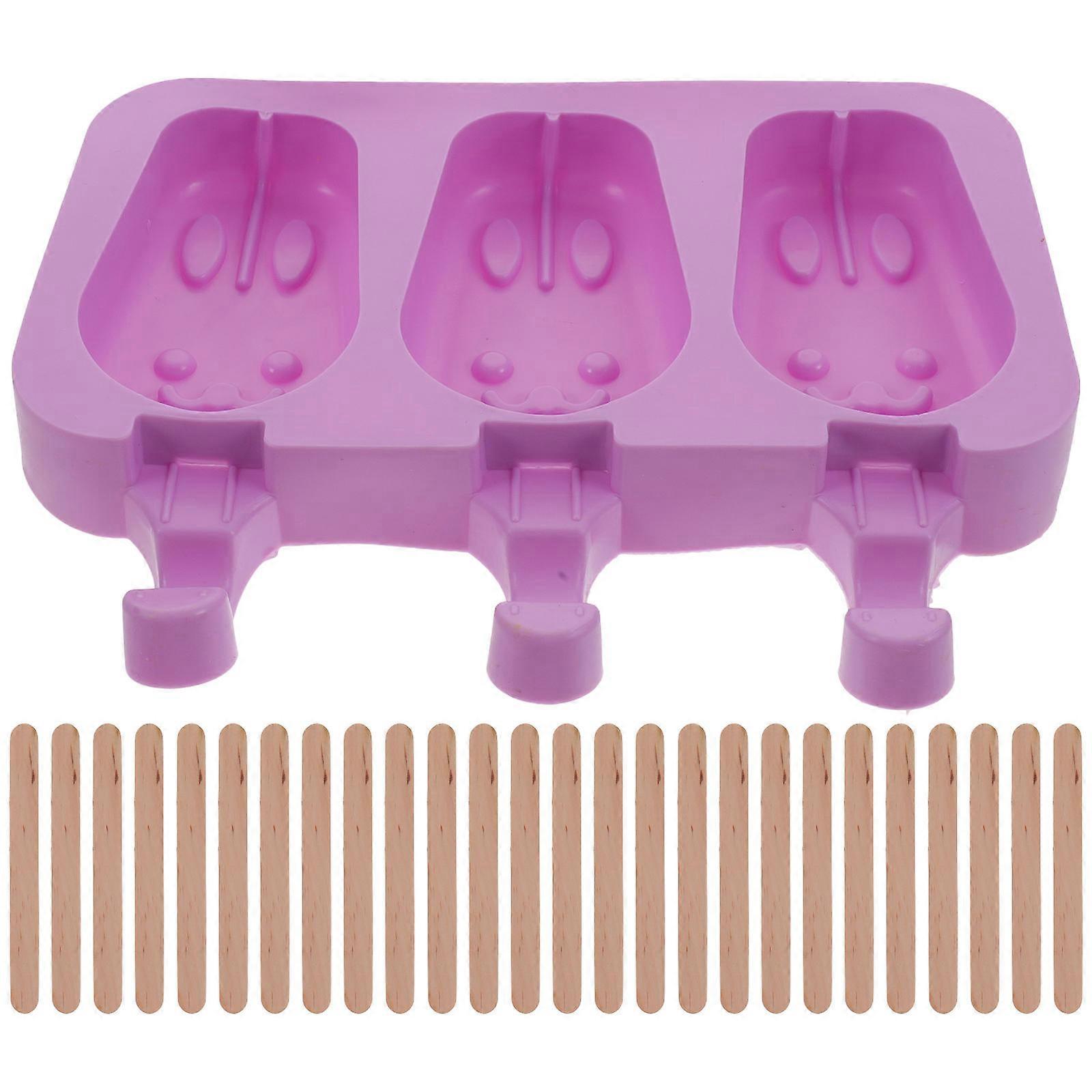 Popsicle Making Silicone Mold Rabbit Shape 7.66X4.32X0.98in For Children With Sticks 1 Set