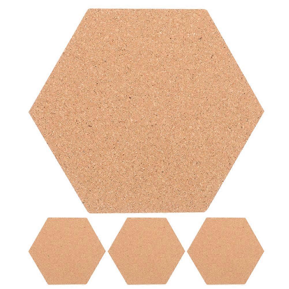 Hexagonal Pin Board Cork Tiles Stylish Look Classroom Tools Art Projects 11.8×7.9×0.2in 4Pcs