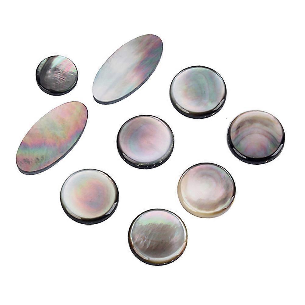 9pcs Saxophone Key Button Inlays Green Shell Accents for Alto Tenor Soprano Saxophones High Gloss Finish Fine Craftsmanship