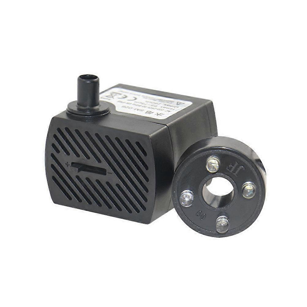 Circulation Pump For Fish Tank Aquarium Air Pump With Led Light Black 5.00X4.80X3.60CM Adjustable Flow Rate High Waterproof Coefficient 1 Set