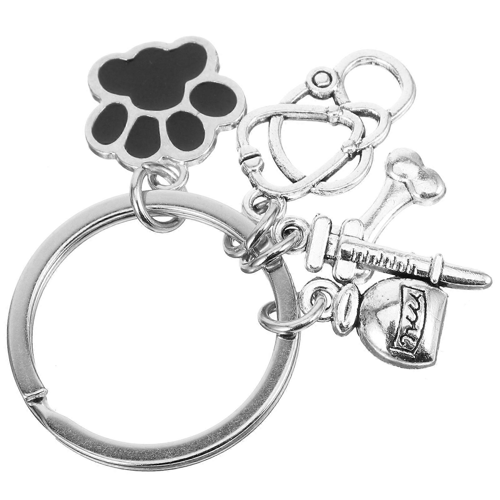 Paw Print Keychain Hanging Keyring Pendant Backpack Keyring Handbag Purse Charm