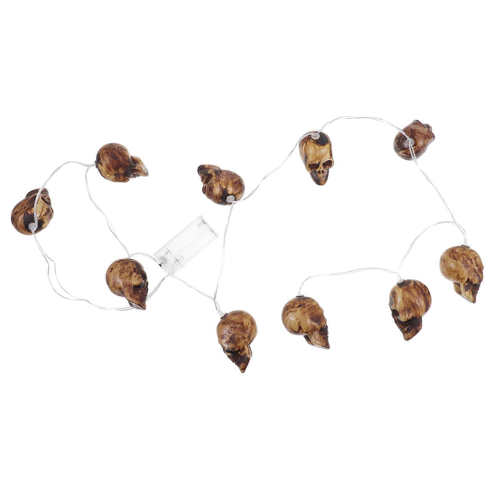 Skull Shaped String Lights Assorted Color Perfect For Halloween Party 1Set