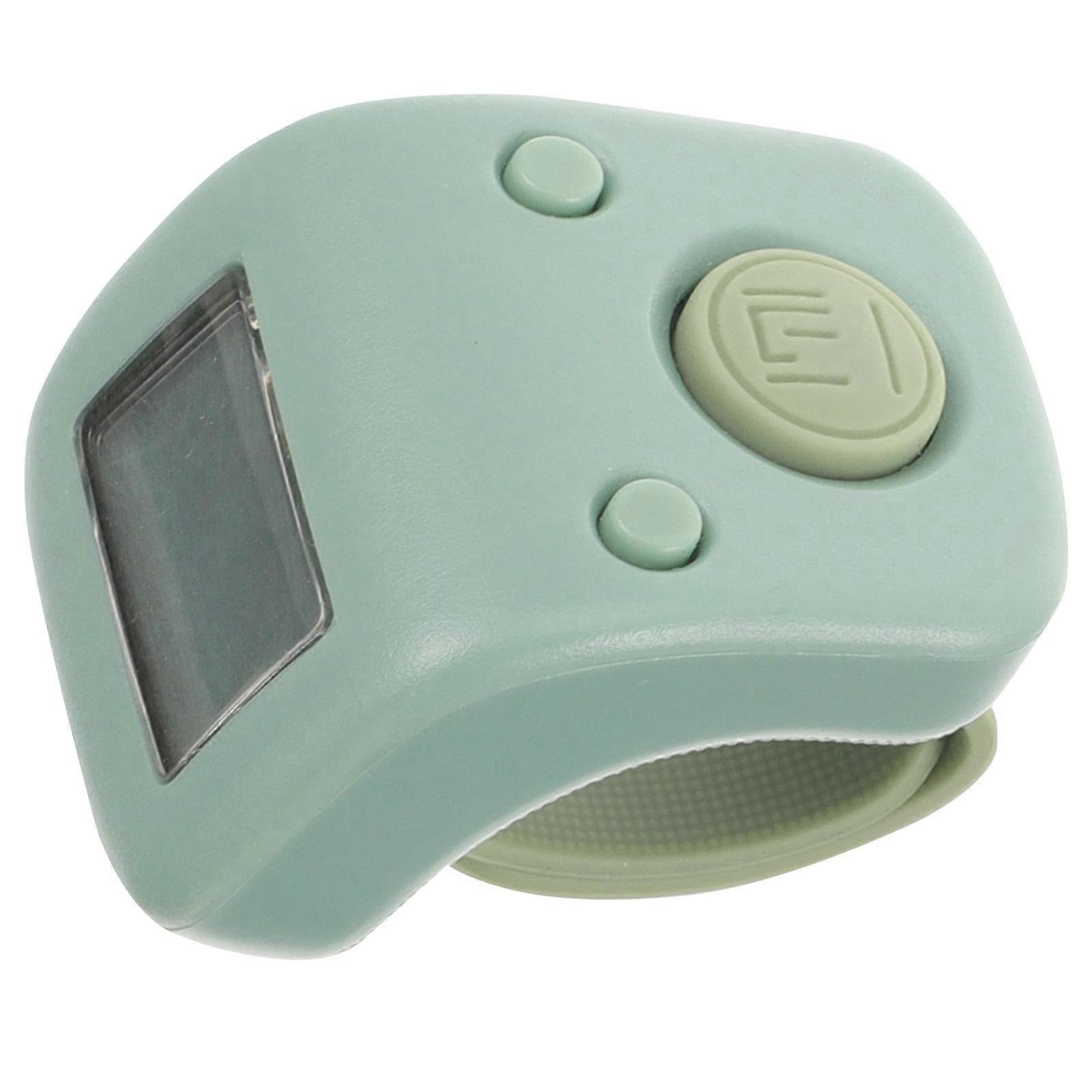 Rechargeable Digital Finger Counter Clicker Handheld Electronic Counting Device Silica Gel Dark Green