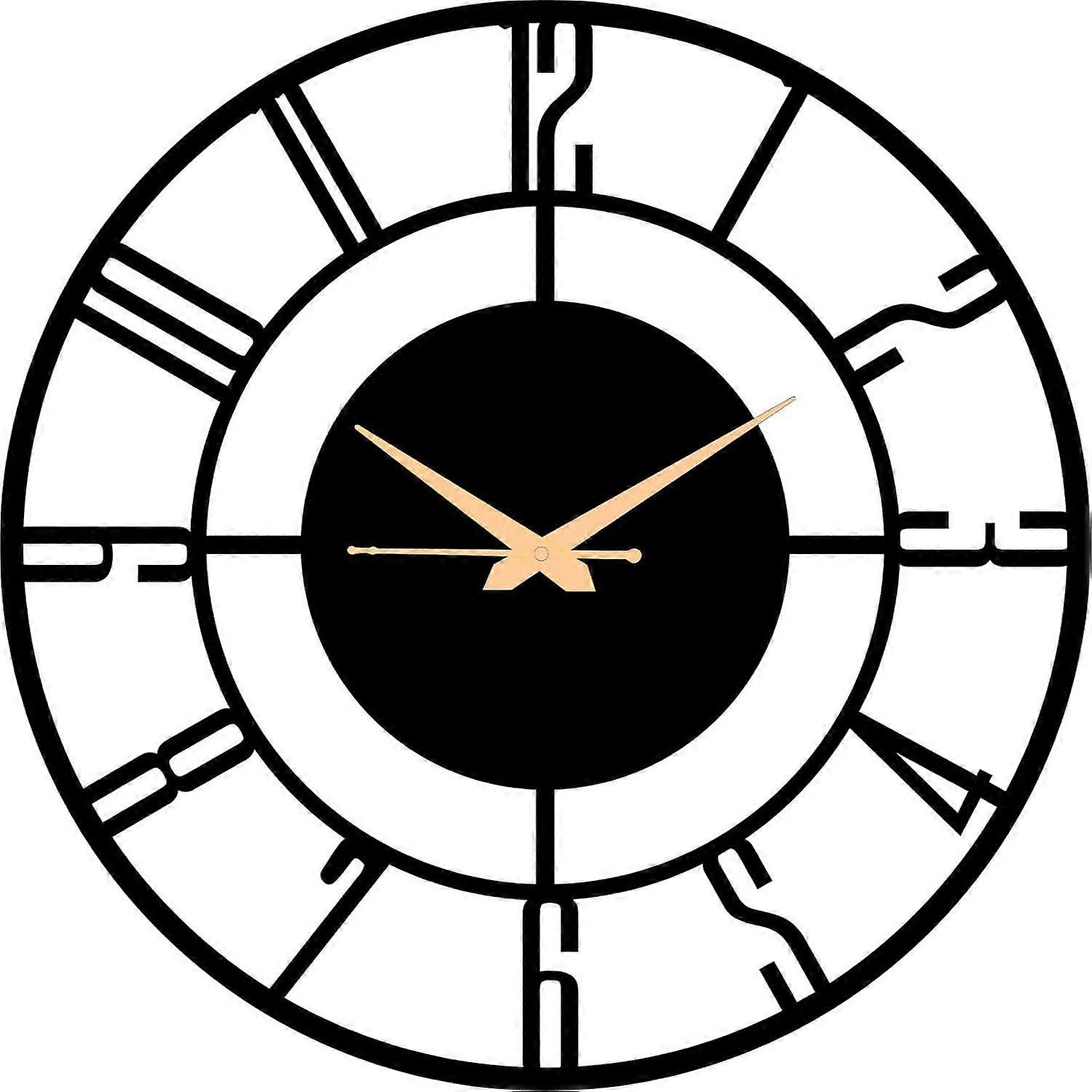 Metal Wall Clock With Numeric Number ( Black)