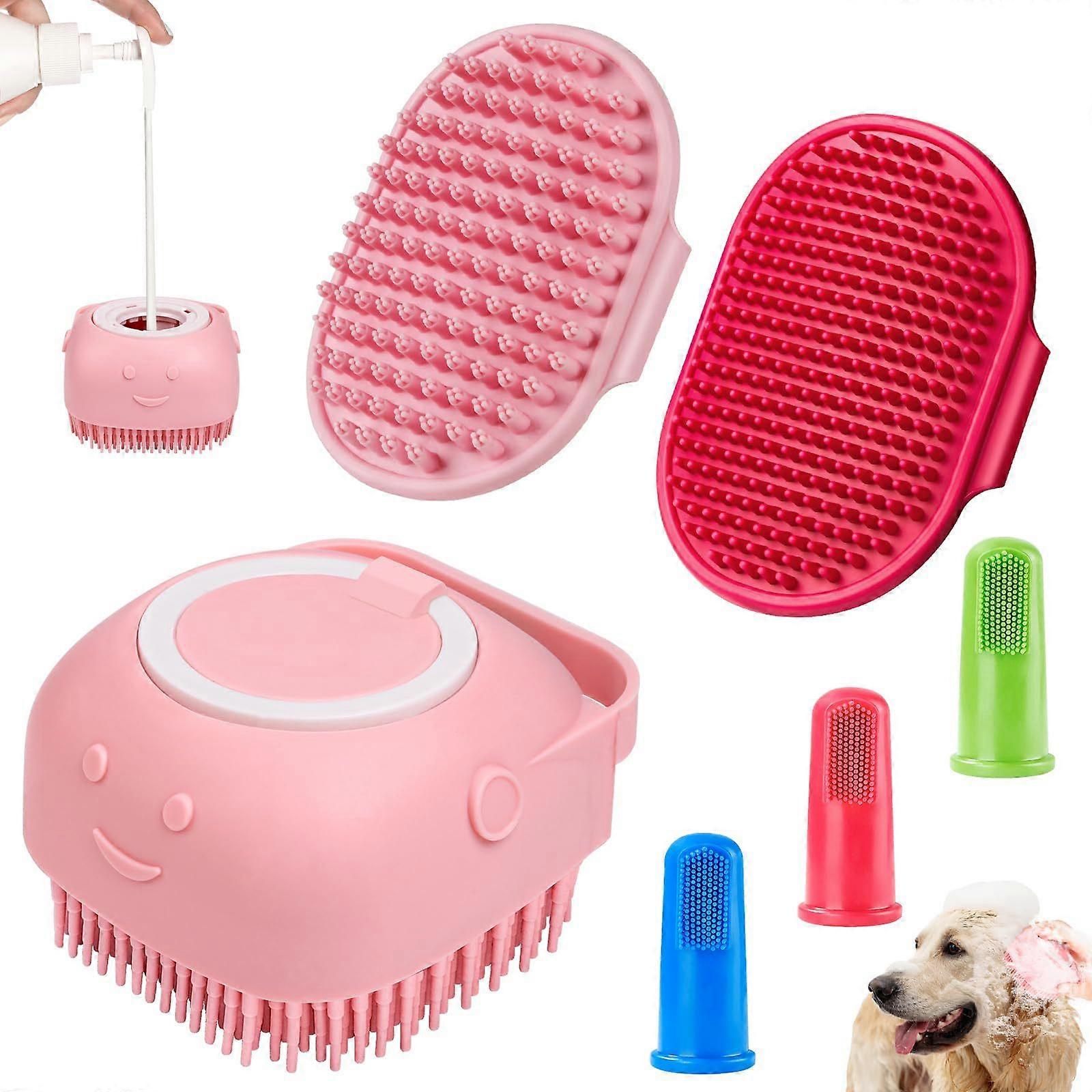 3-in-1 Dog Bath Brush & Scrubber - Adjustable Ring Handle