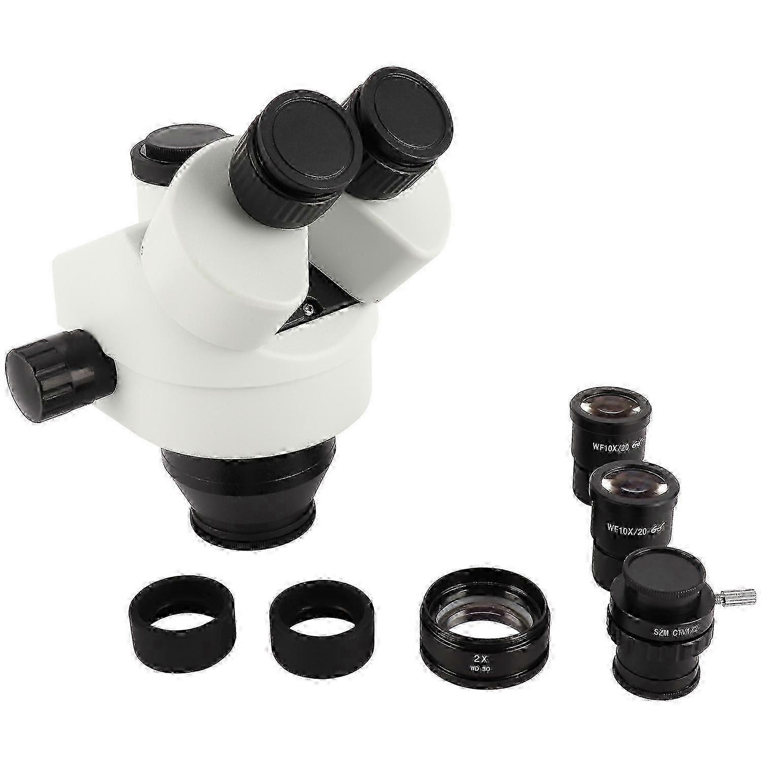 7X-45x Trinocular Microscope Lens Eyepiece Set Stereo Microscope Accessory Whitewith 2.0x Objective  hk