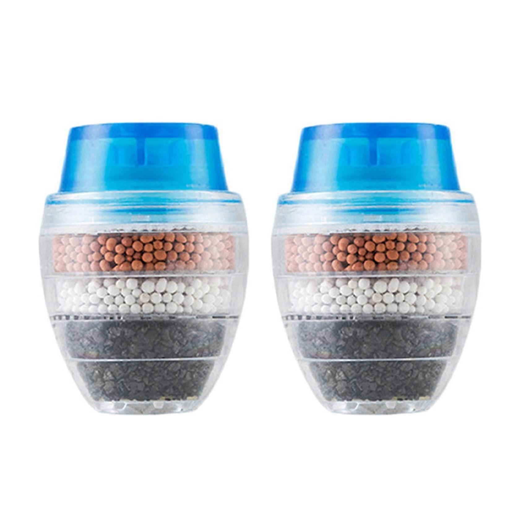 2 x Water Tap Filter Kitchen Filtering Active Carbon Removes Chlorine Fluoride Heavy Metals Hard Water Softener Ref: 3868