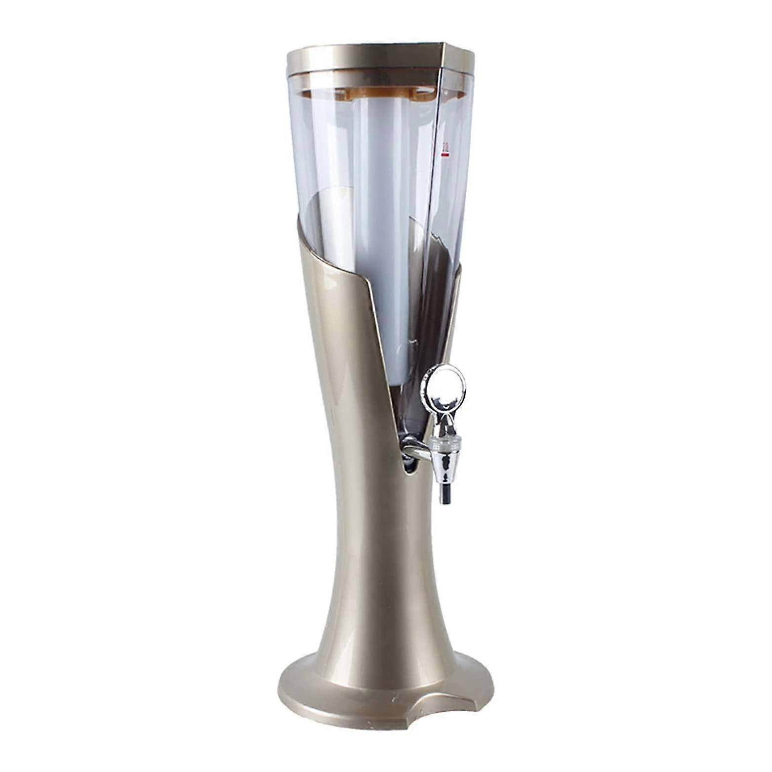 Beer Dispenser with Removable Ice Tube, Transparent Design, Colorful LED Lights, Easy to Clean for Home Party Use