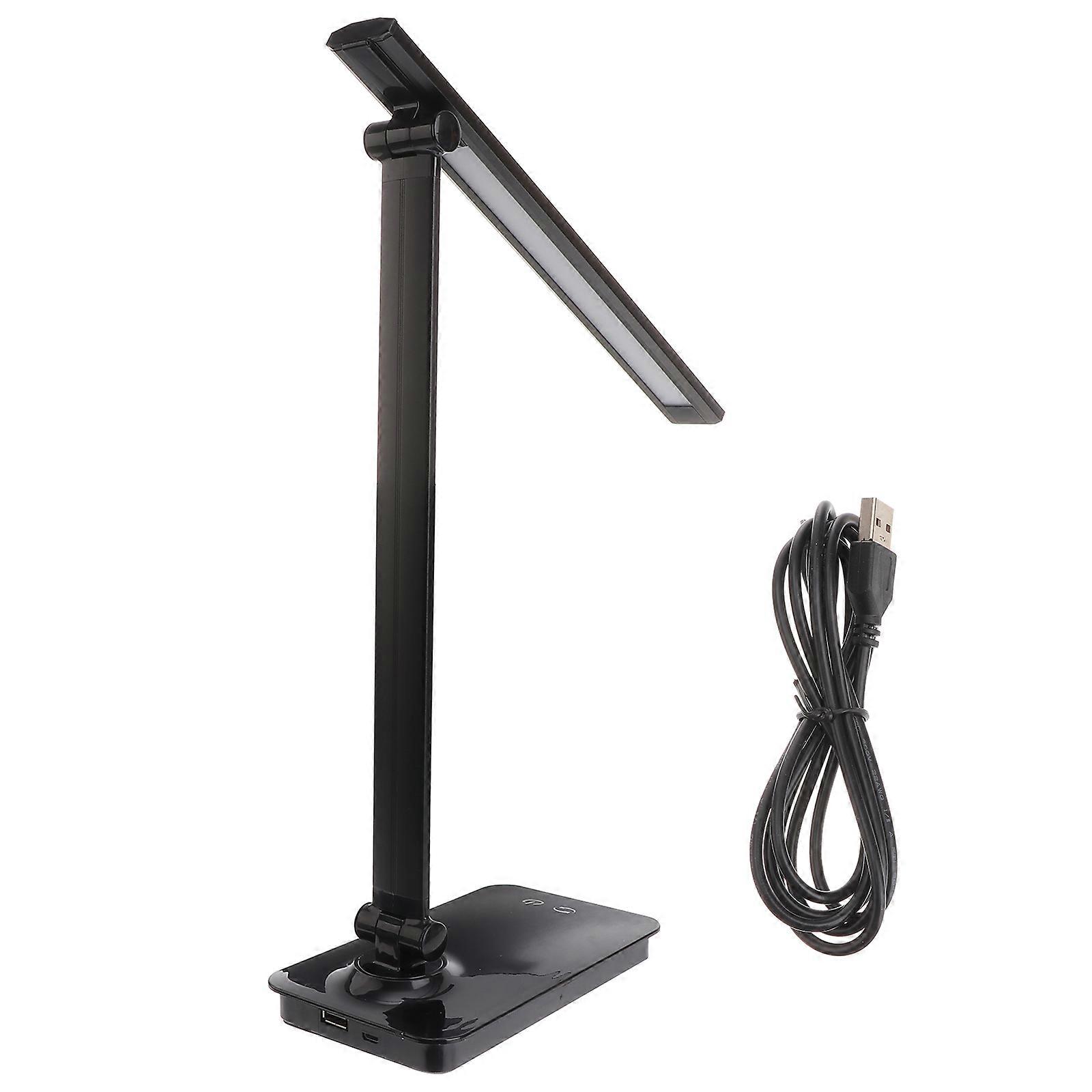 Foldable LED Desk Lamp with Touch Control Perfect for Reading and Eye Protection Black Metal