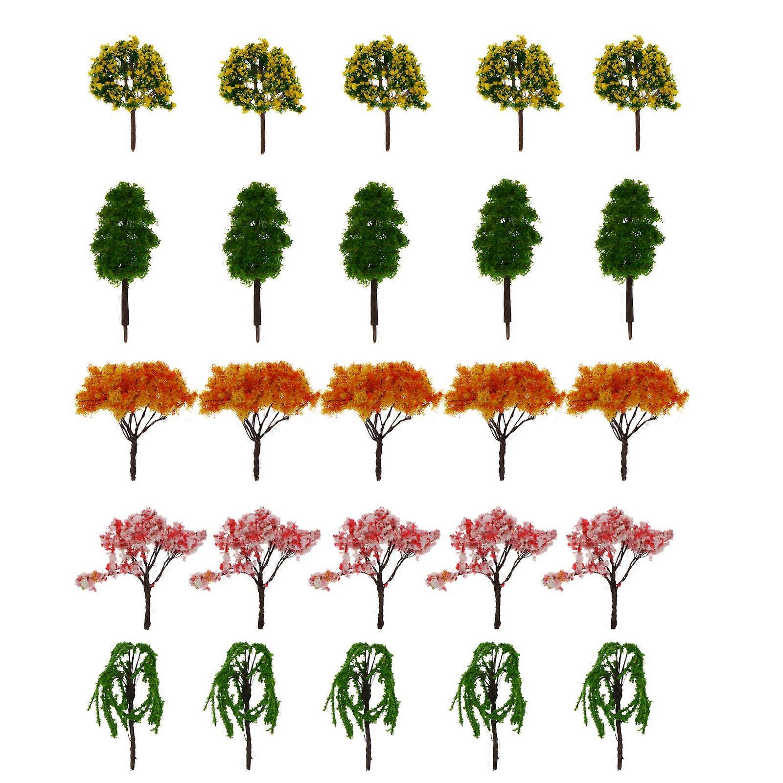 Simulation Plants Model 25Pcs Miniature Landscape Trees For Indoor Decoration 6X3.5CM Lifelike Educational Toy