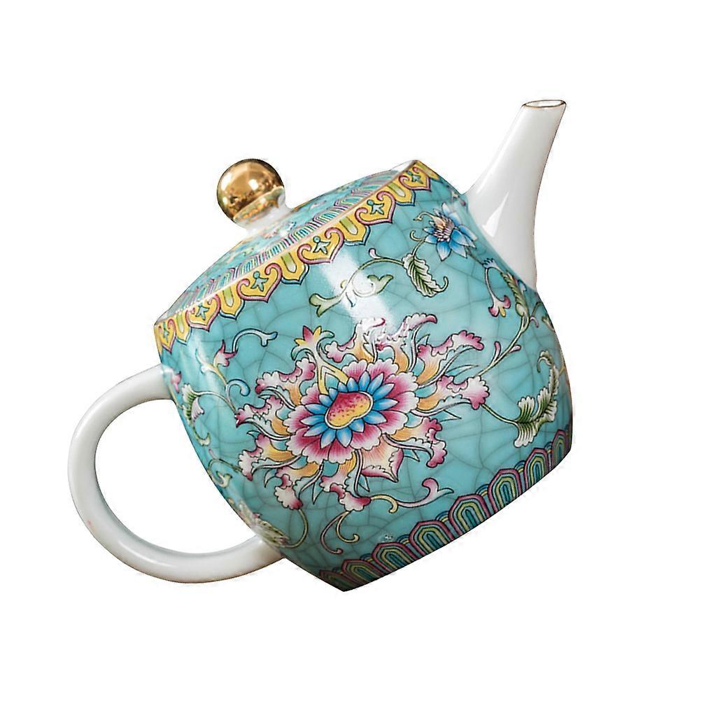 Heat Resistant Ceramic Teapot with Ergonomic Handle for Tea Lovers – Delicate Floral Design for Home Use