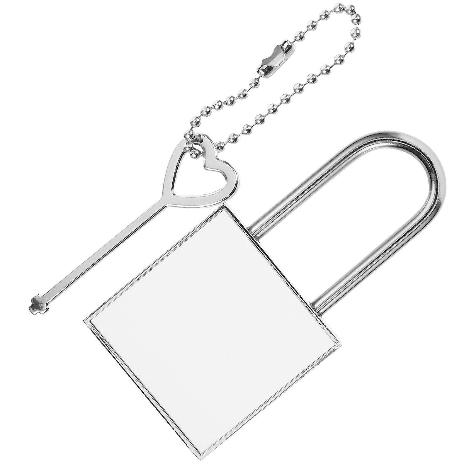 1 Set Heat Transfer DIY Lock Replacement Small Padlock with Key for Luggage
