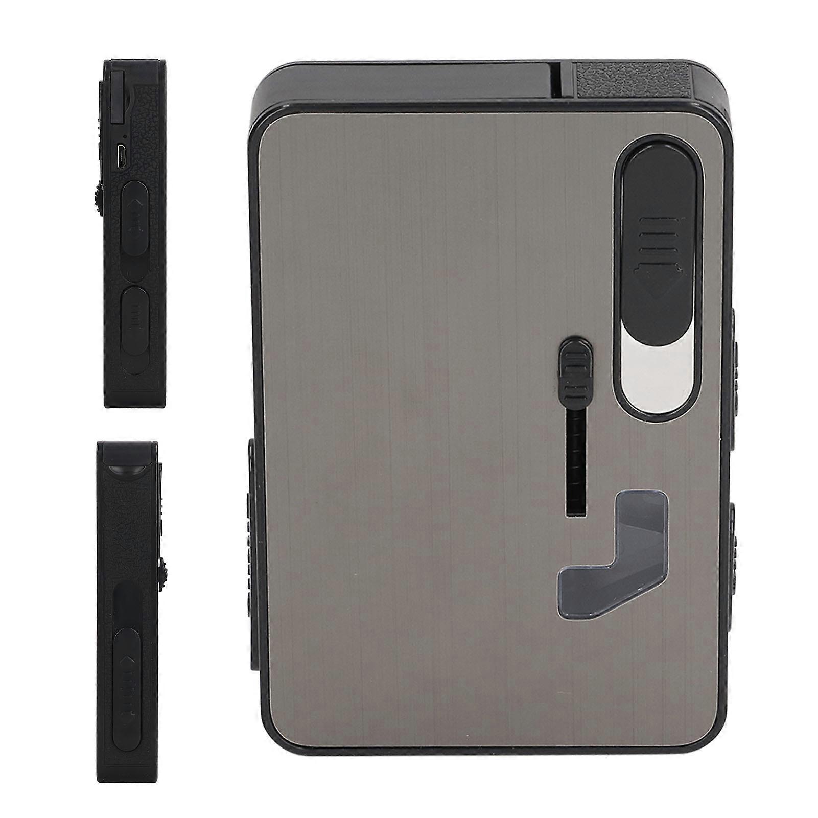 Cigarette Case with Lighter USB Rechargeable Replaceable Cigarette Lighting Wire Black Cigarette Holder 