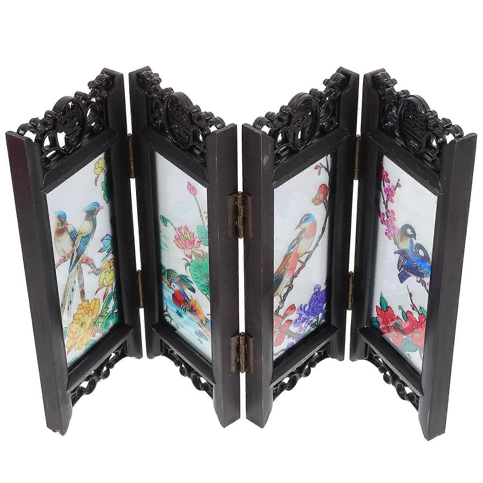 ABS Material Mini Folding Screen Decoration For Elegant Tabletop 1Set