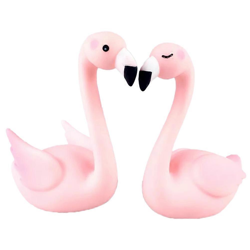 Pink Resin Bird Ornaments for Home Decoration Handmade with Delicate Surface Treatment 1 Pair