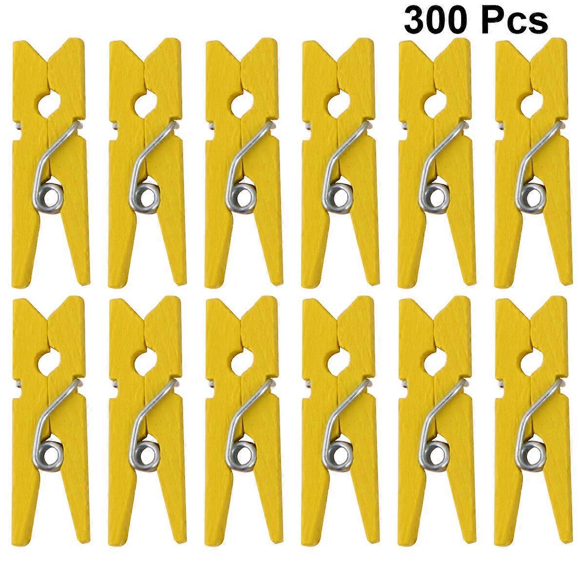 300PCS Mini Yellow Clips for Decoration Multi-purpose Holders Photo Memo Display Small Size
