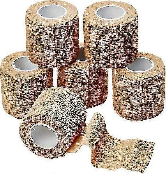 6-Pack 2-Inch Self-Adherent Cohesive Wrap Bandages - Protective, Waterproof