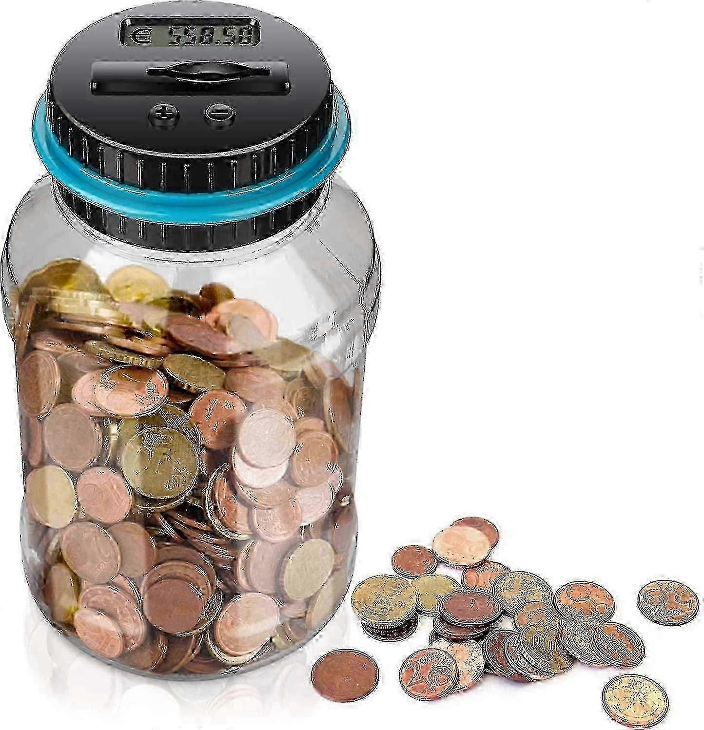 2025 Piggy Bank Countertop Piggy Bank with LCD Display Automatic Coin Counter Pot Large Capacity Piggy