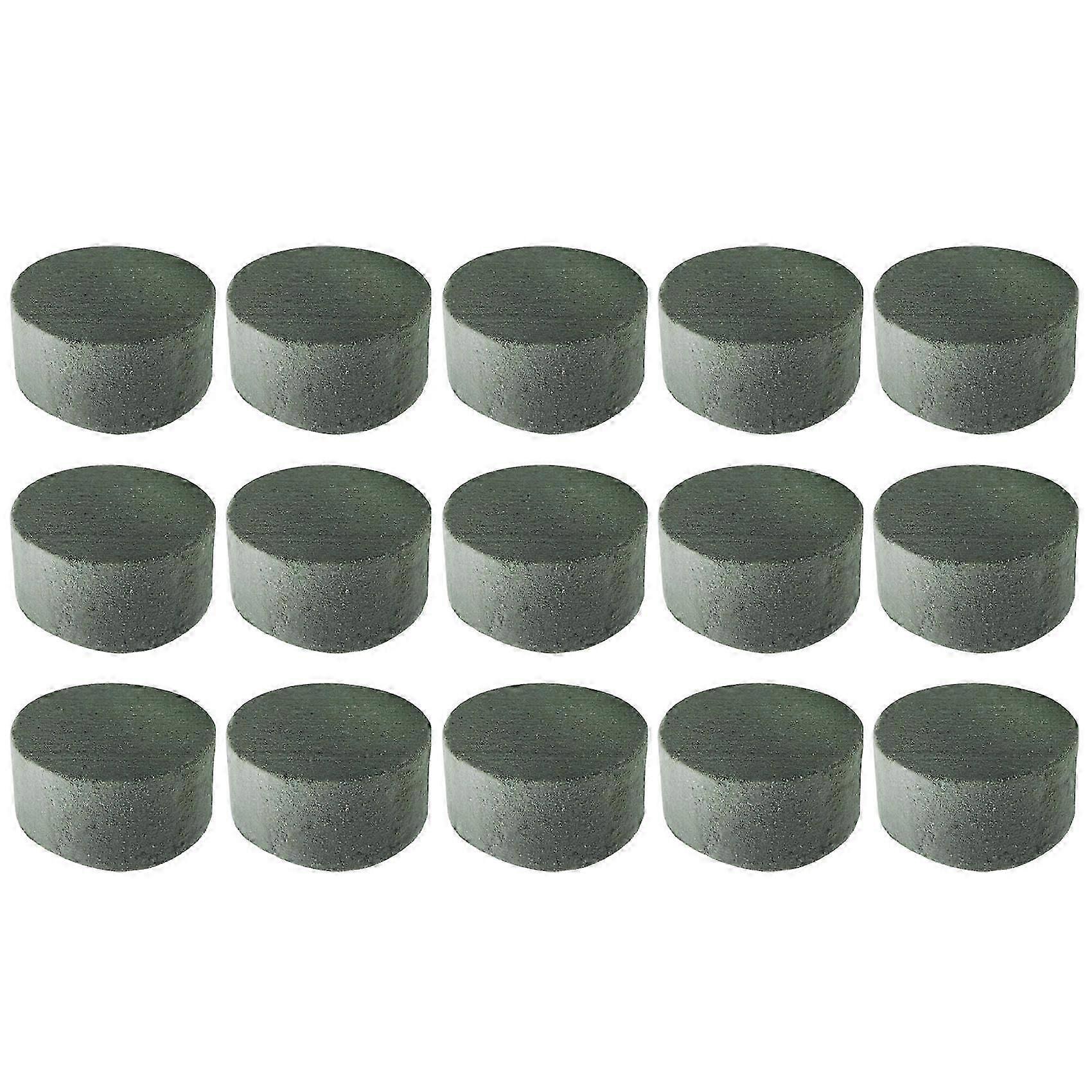 Floral Foam, 15 PCS Round Dry Floral Foam Blocks, Green Styrofoam Blocks for Artificial Flowers, Gr