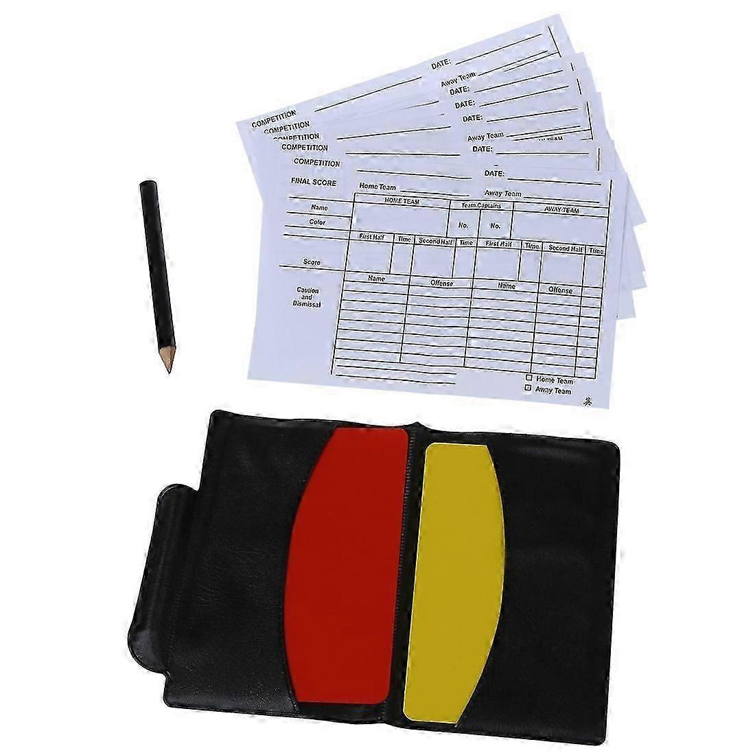 Box for football match referee red and yellow cards