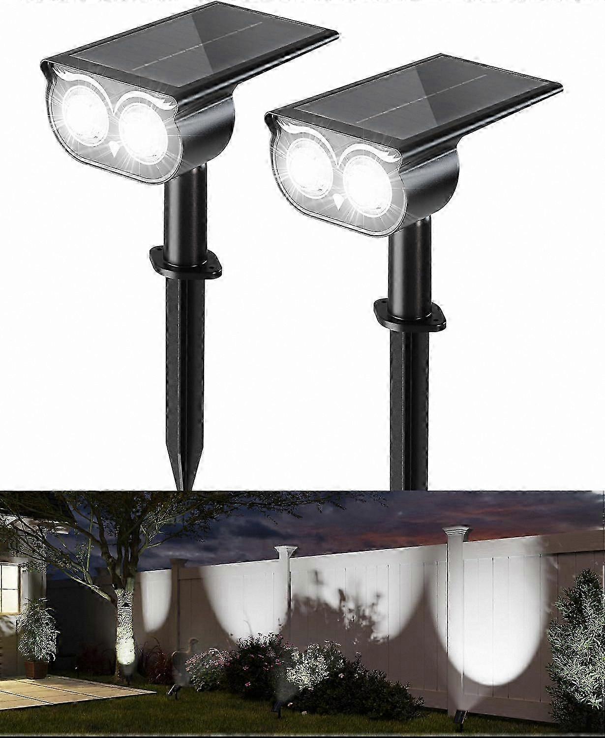 Solarstrahler für den Außenbereich mit Eulendesign, 3 Helligkeitsmodi, LED-Gartenwegbeleuchtung, IP65 wasserdicht für Hof und Einfahrt, 2er-Pack