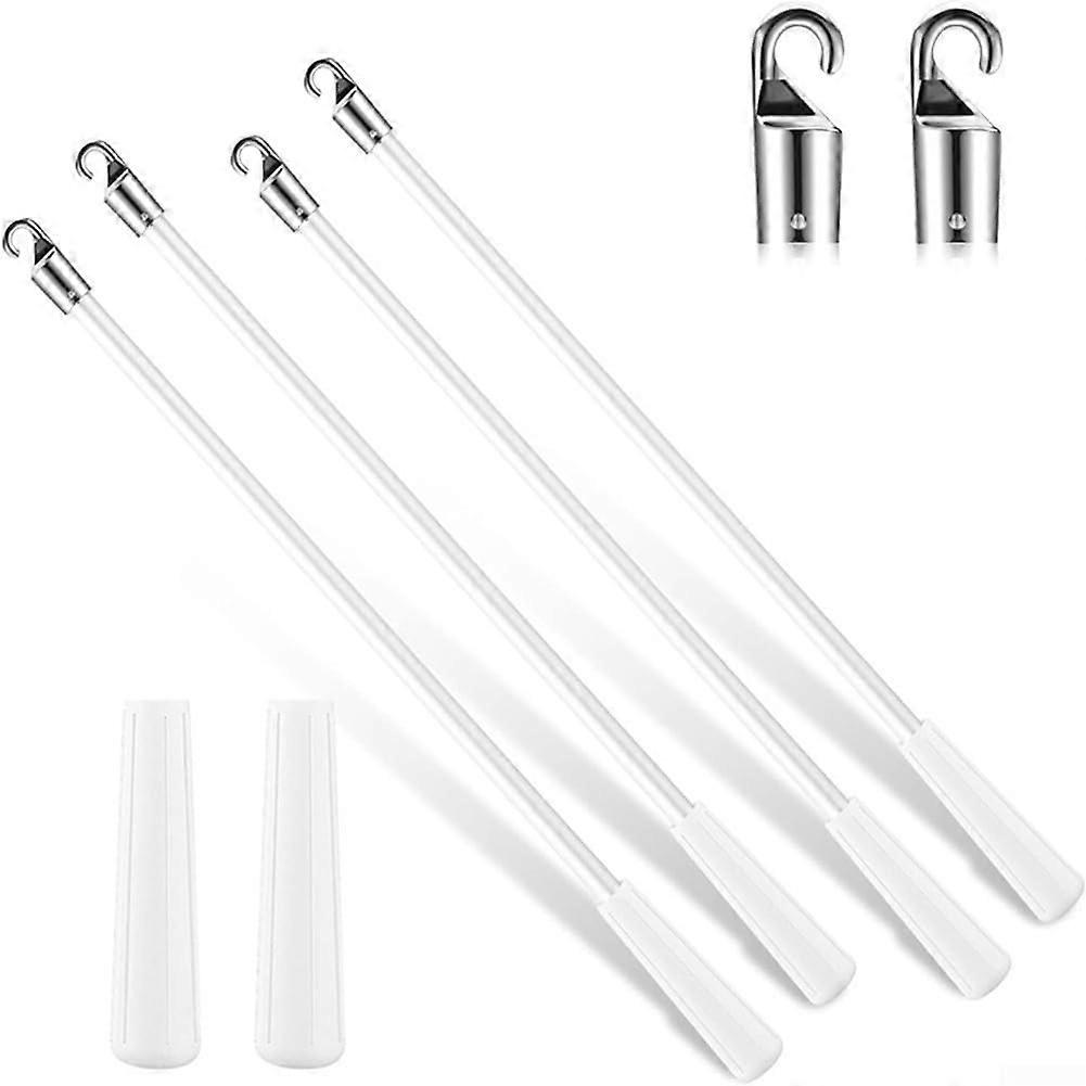 Fiberglass Curtain Rotation Rod Set 30 cm with 4 Adjustable Sticks for Efficient Window Treatments