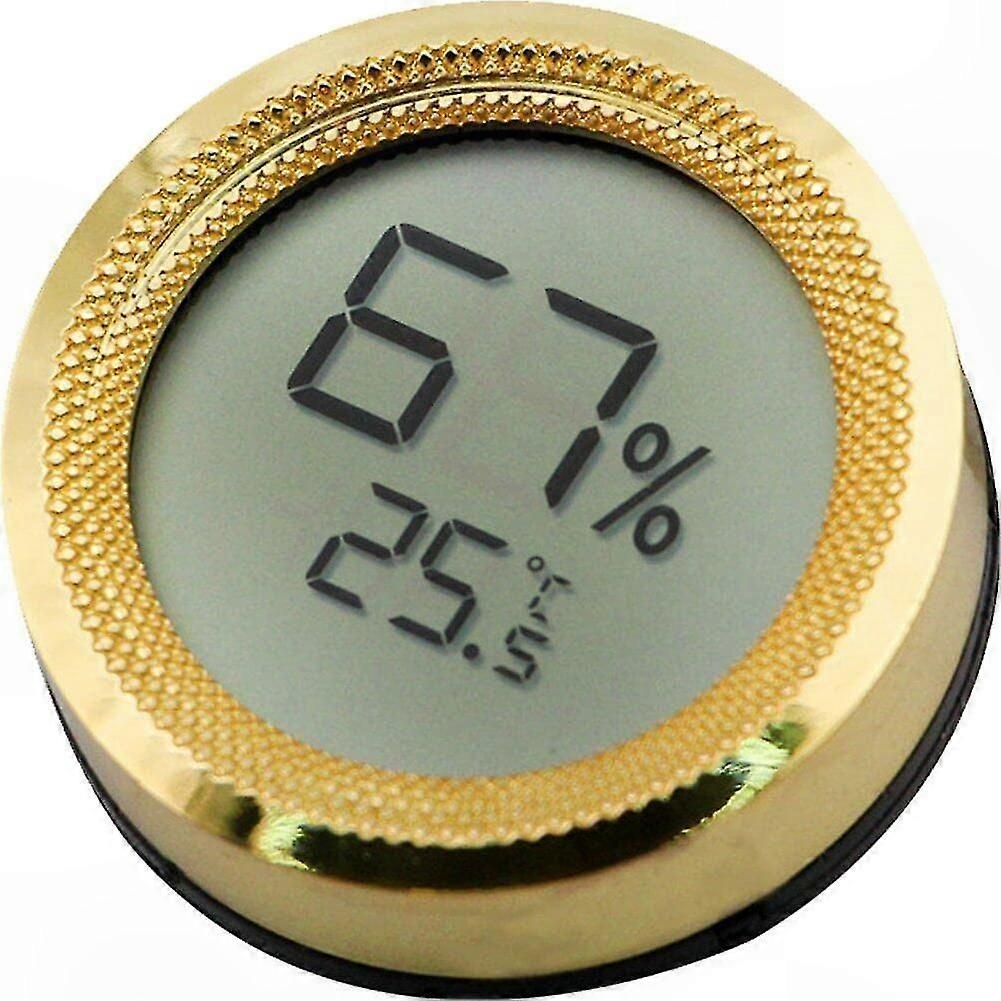 Digital Mini Thermometer Hygrometer for Temperature and Humidity Monitoring Round Gauge for Cigar Humidors