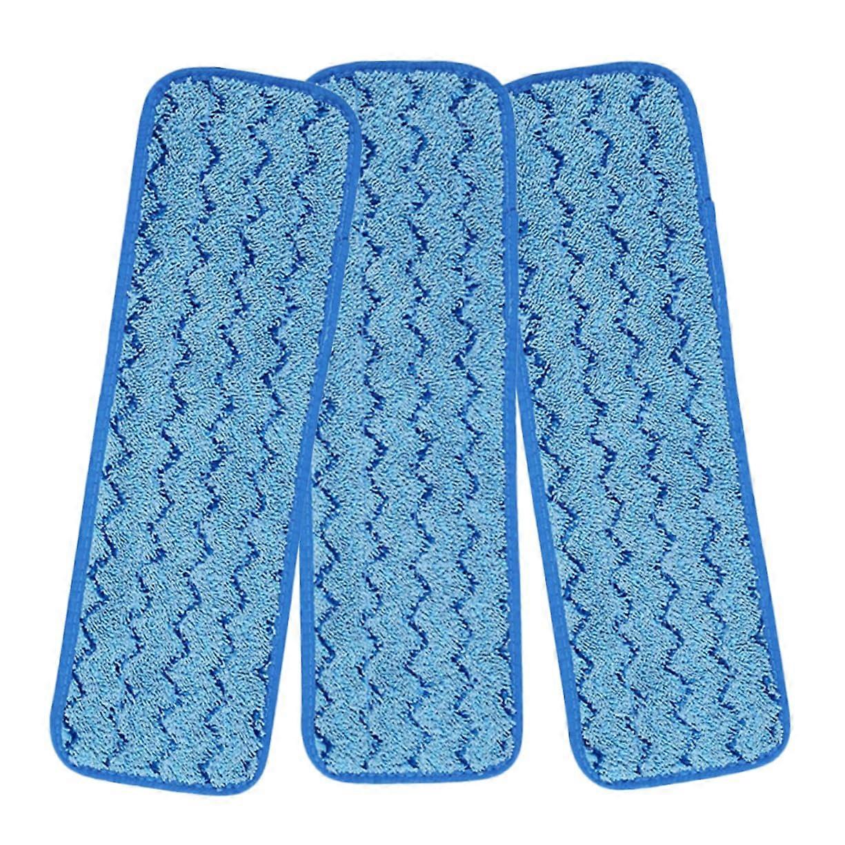 Pack of 3 Washable Mop Cloths Replacement Floor Mop Pads, Reusable Superfine Fibre Mop Head Refills