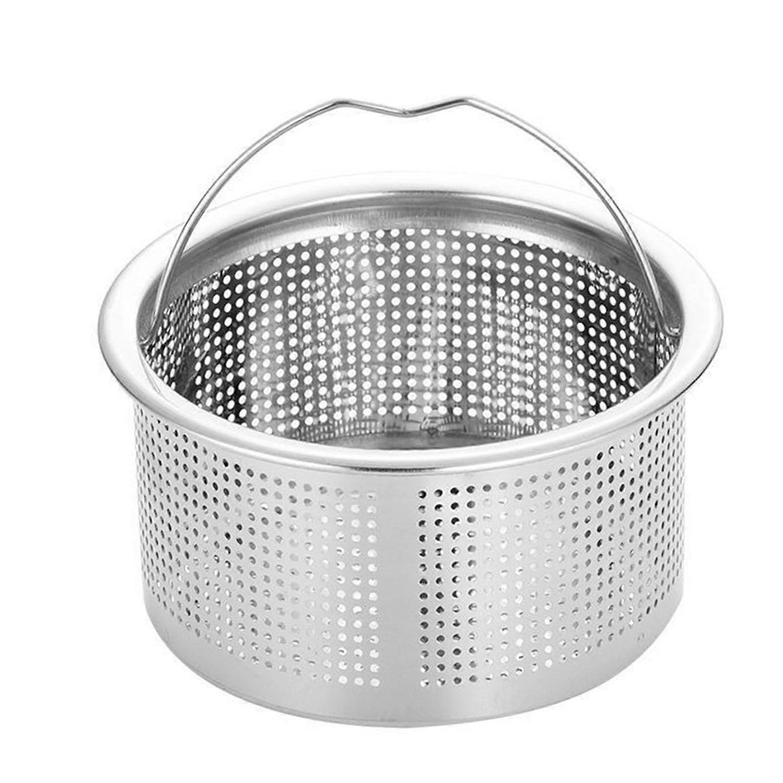 2 Pack Stainless Steel Sink Strainer with Handle, Deep Basket Kitchen Drain Filter, RustResistant