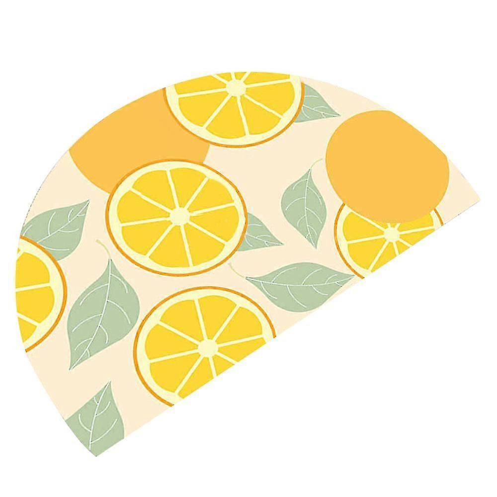 Rainbow Welcome Half Circle Lemon Printed Door Mat