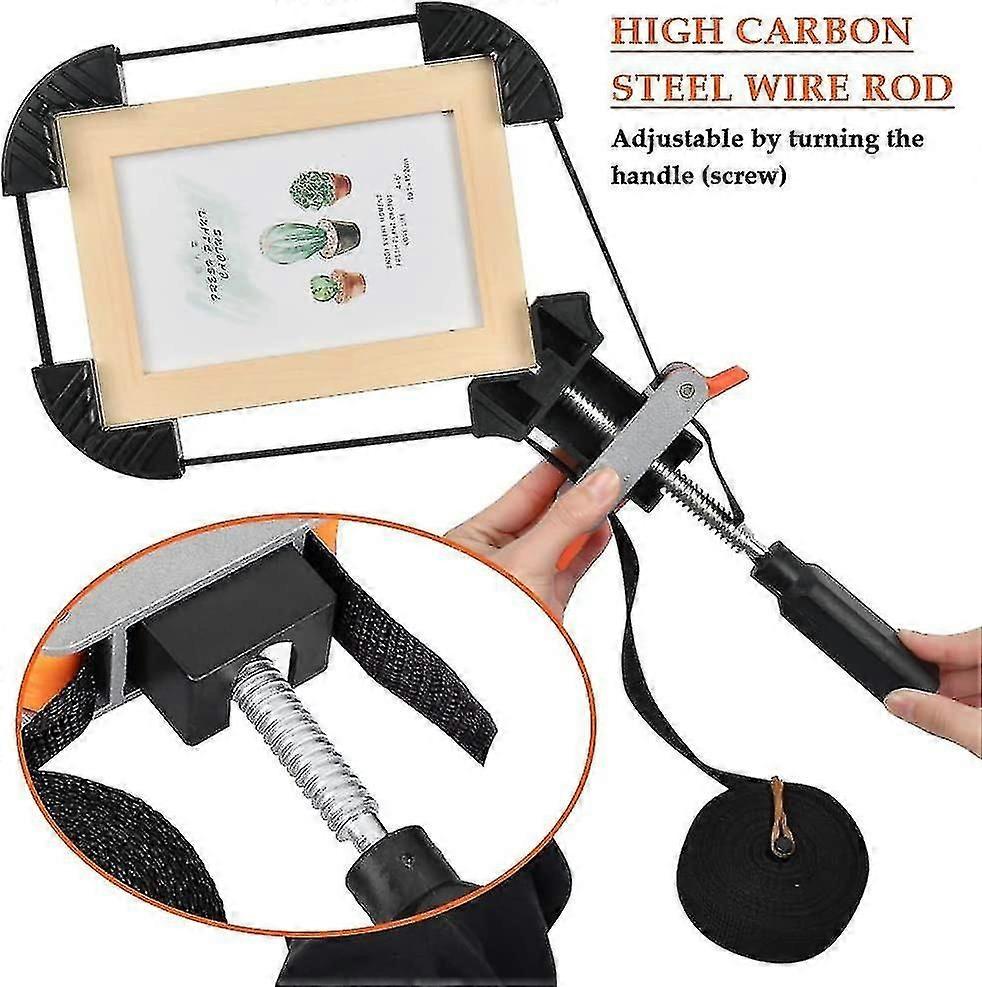 Frame Tensioner With 4 Claws Belt Tensioner Aluminum Angle Tensioner With 4m Nylon Strap Corner Tensioner Corner Clamp Belt Clamp For Picture Frame Dr
